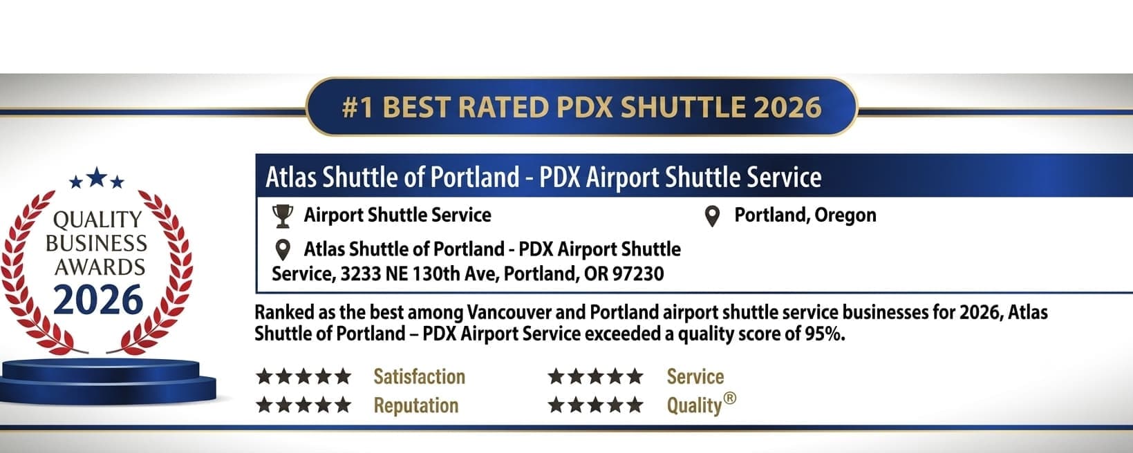 Atlas shuttle of Portland Award by local